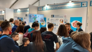 Crowd of reserchers and stakeholders at maker faire rome 2022 where April H2020 showed the importance of robotic technology